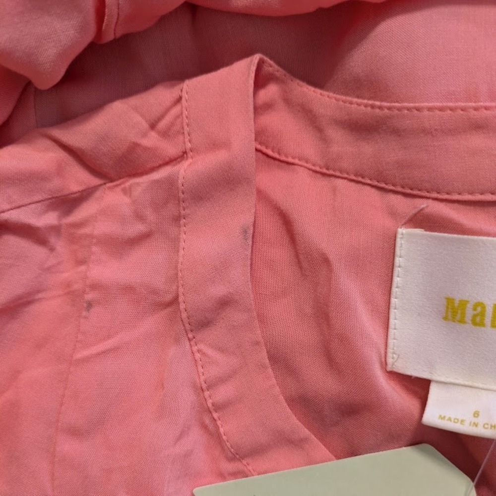 Anthropologie Maeve Peach LS Tunic Blouse Hanky Hem Henley Top NWT Size 6 - Picture 5 of 10
